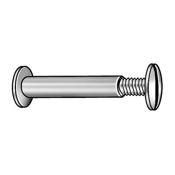 Binding Barrel, #8-32, 3/4 in Brl Lg, 13/64 in Brl Dia, Aluminum Plain, 50 PK