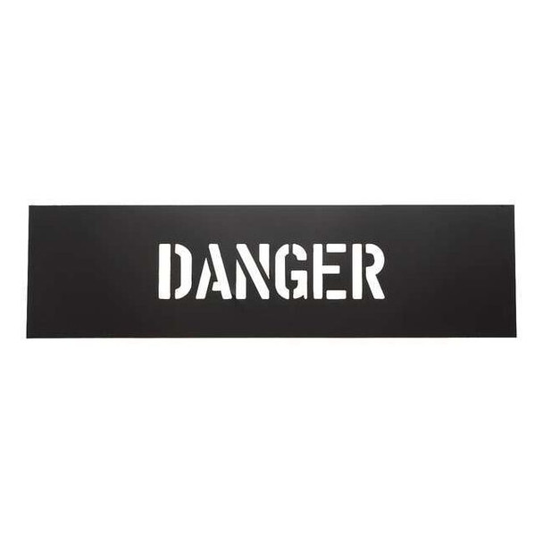 Stencil, Message, Danger, 2 1/2 in Character Height, PVC, Black