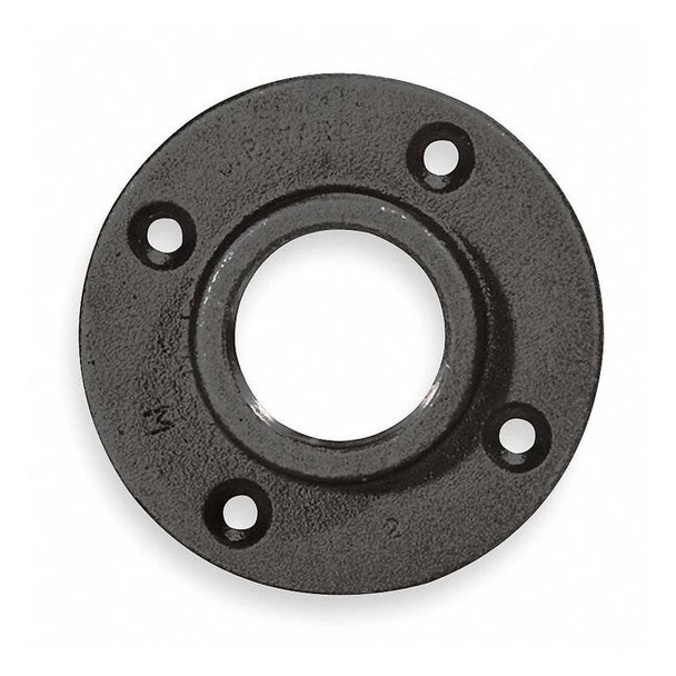 Flange Floor Flange, 3/8" Pipe, Flanged x FNPT, Malleable Iron, Class 150