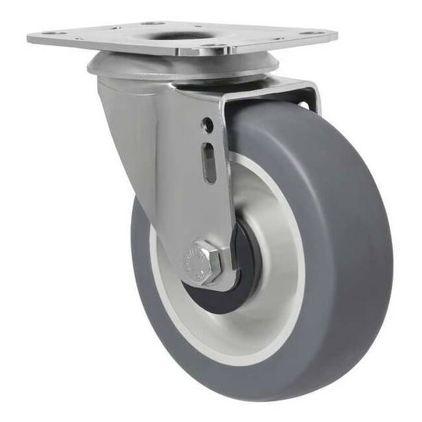 Manufacturer Varies Swivel Plate Caster,Therm Rubber,4 in,176 lb 1G191