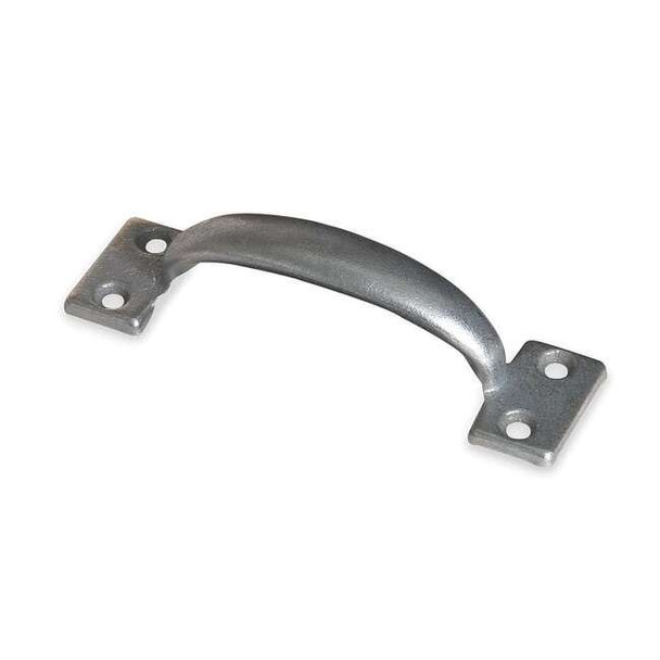 Door Pull, 6 1/2 In, Polished Zinc, Unthr. Through Holes