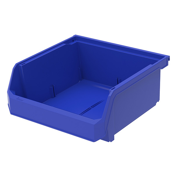TruForce™ Hang, Stack, & Nest Bin, 10 7/8"L x 5"H x 11"W, Blue, 1/Each