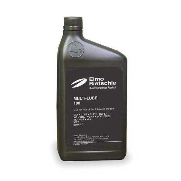 Elmo Rietschle Vacuum Pump Oil,Mineral,1 Qt,100 Grade 75175001