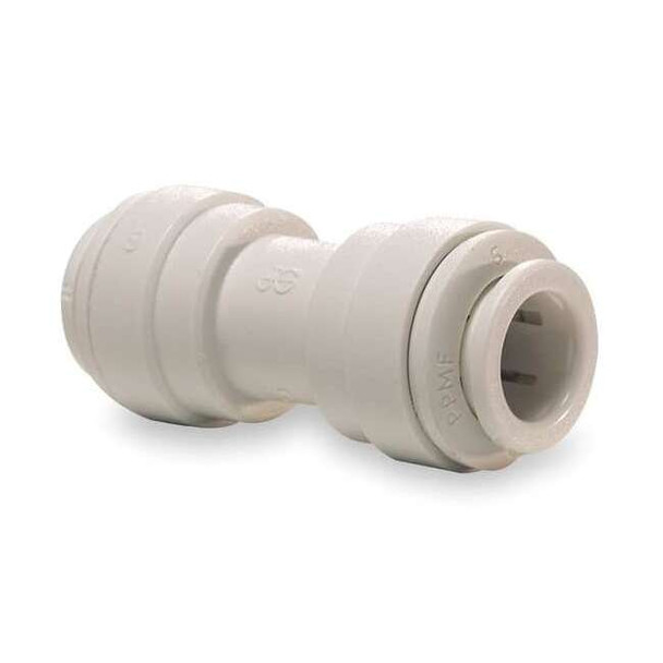Push-Fit Adapter Fitting, 3/8 in Tube Size, Polypropylene, White, 10 PK