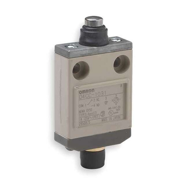 Limit Switch, Plunger, SPDT, 1A at 120V AC, Actuator Location: Top