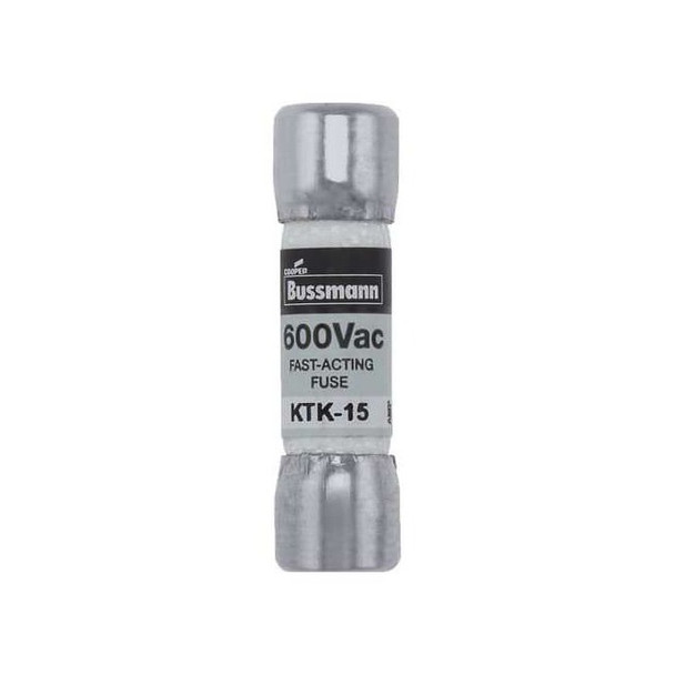 Midget Fuse, Fast-Acting, 15A, 600V AC, Non-Indicating, 100kA at 600V AC
