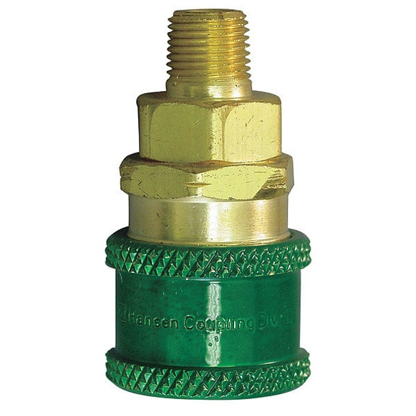 Hansen Coupler Body,(M)NPT,1/4,Brass GR603