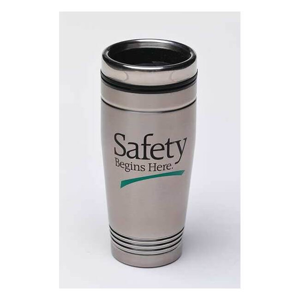 Quality Resource Group Travel Mug,Safety Begins Here,18 oz. 3771