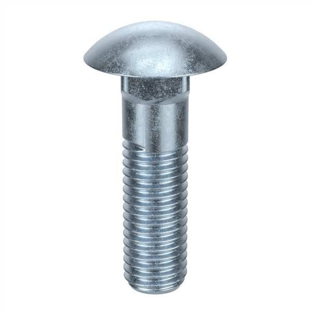 Carriage Bolt, Square Neck, 5/8"-11, 3 in L, Steel, Grade 2, Zinc Plated, 10 PK
