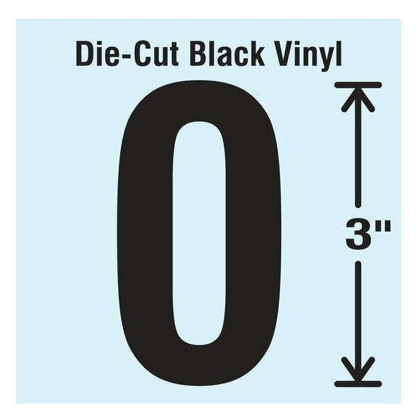 Stranco Number Label, Vinyl, 3 in H, 1-5/8 in W, PK10 DBV-3-0-10