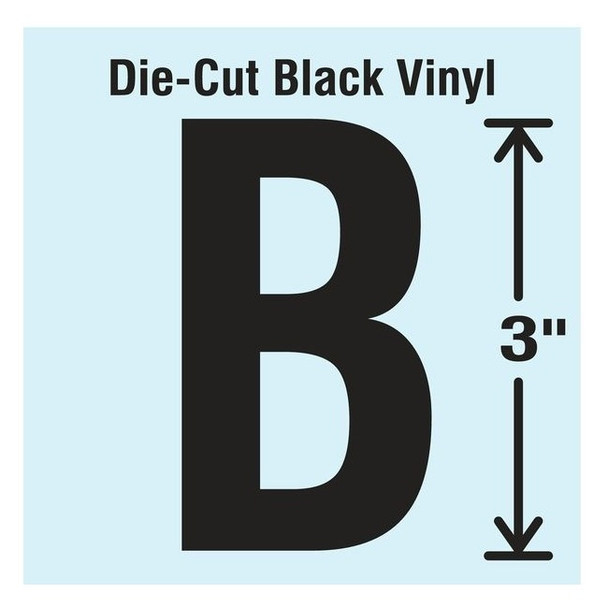 Stranco LetterLabel,Vinyl,3inH,1-5/8inW,PK10 DBV-3-B-10