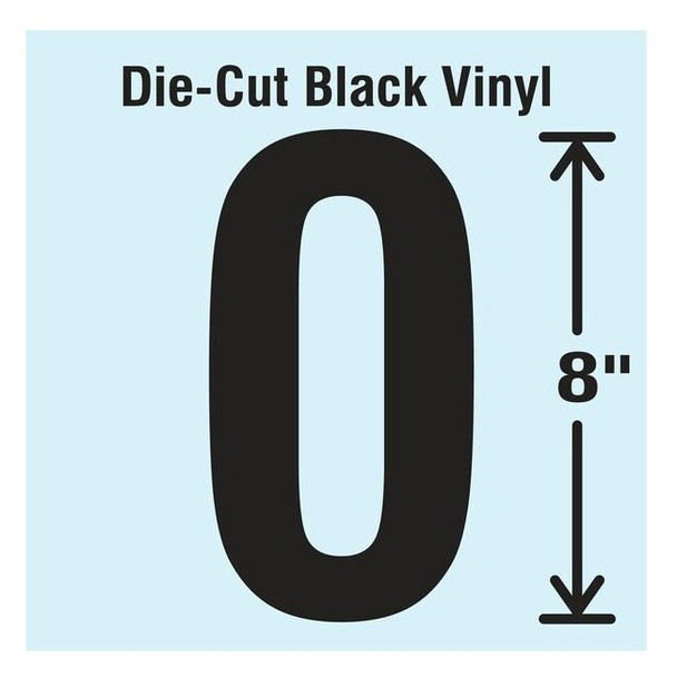 Stranco Die Cut Number Label,0 DBV-SINGLE-8-0