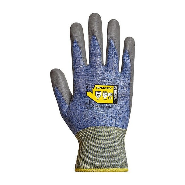 Knit Gloves, Cut Level A2 ,Dipped ,Polyurethane ,Smooth ,2XS 1 PR