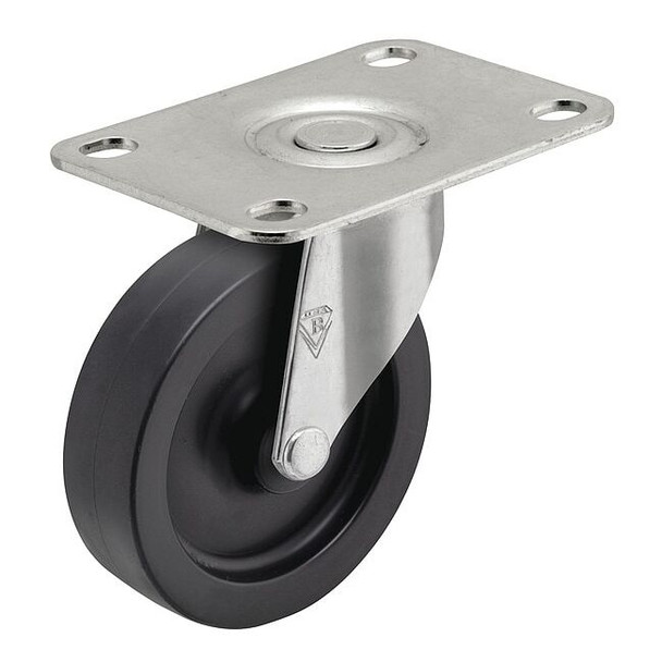 5" X 15/16" Non-Marking Polyolefin Swivel Caster, No Brake, Loads Up To 150 lb