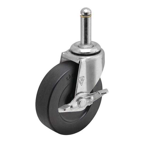 2" X 13/16" Non-Marking Rubber Soft Swivel Caster, Side Brake, Loads Up To 80 lb