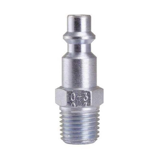 Foster Industrial Plug Coupler, 1/4 in x 1/4 in MPT, 3 Series, Brass/Steel 10-3