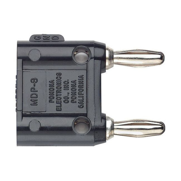 Double Banana Plug, Standard Banana Plug, 1 1/2 in, Black