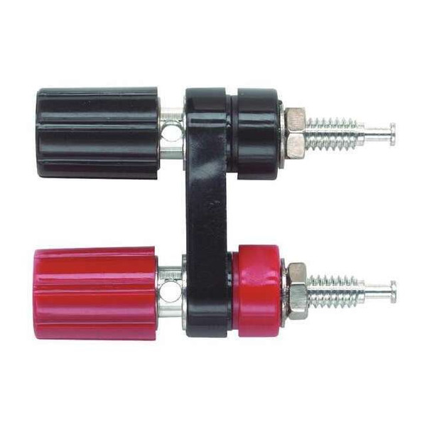 Pomona Electronics Double Binding Posts,30VAC/60VDC,Black 4243-0