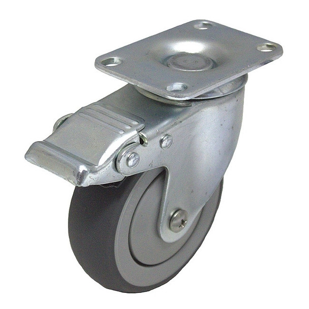NSF-Listed Plate Caster,250 lb. Ld Rating,Delrin