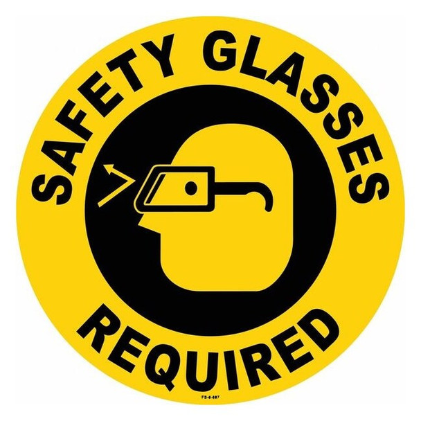 Anti-Slip Floor Sign, 8 in H, 8 in W, Vinyl, Circle, English, FS-8-807,PK2
