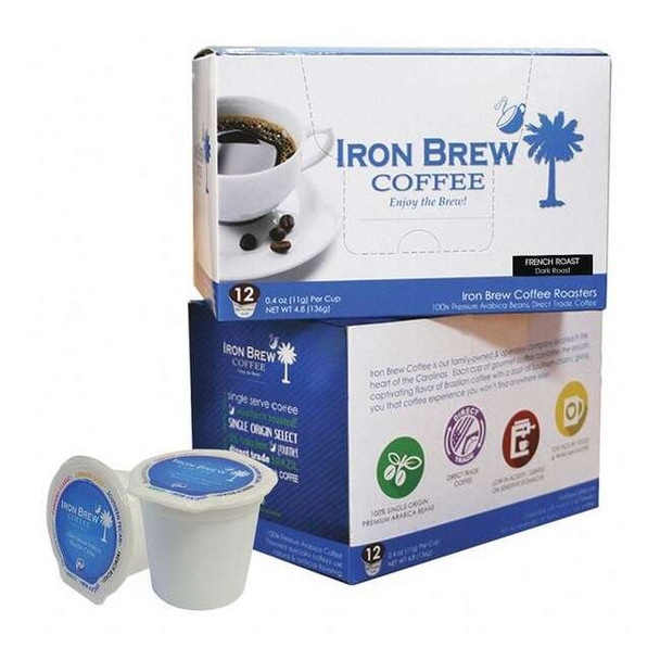 Iron Brew Coffee,0.12 oz. Net Weight,Ground,PK12 C-1CT-12FRSS
