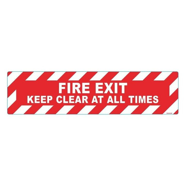 Floor Sign, 6 in H, 24 in W, Vinyl, Horizontal Rectangle, English, FS-624-906