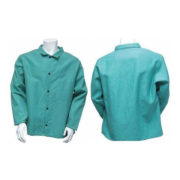 Chicago Protective Apparel FR Jacket, 2XL, 9 oz Snaps Closure 600-GR-2XL