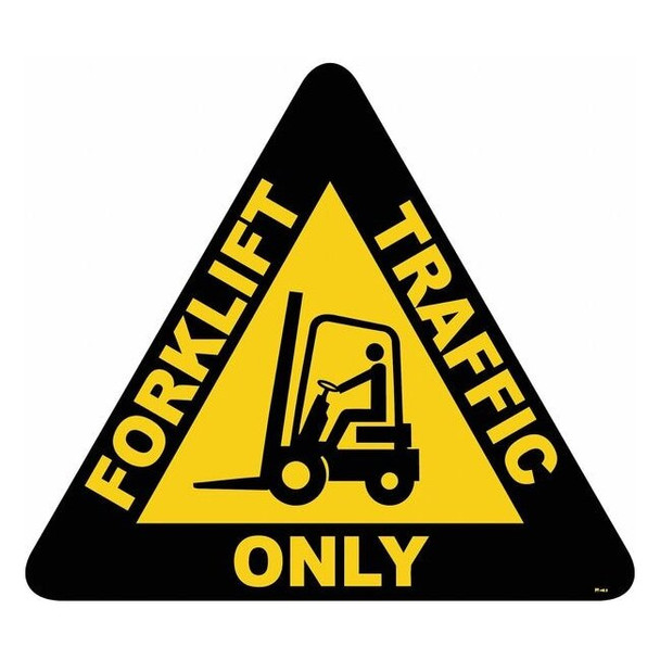 Anti-Slip Floor Sign, 15 in H, 15 in W, Vinyl, Triangle, English, FS-15T-403