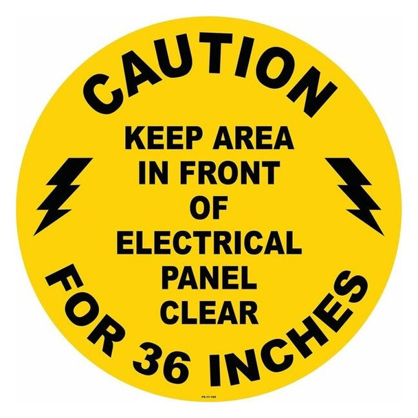 Floor Sign, 17 in H, 17 in W, Vinyl, Circle, English, FS-17-105