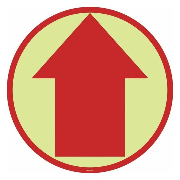 Floor Sign, 17 in H, 17 in W, Vinyl, Circle, English, FSG-17-601