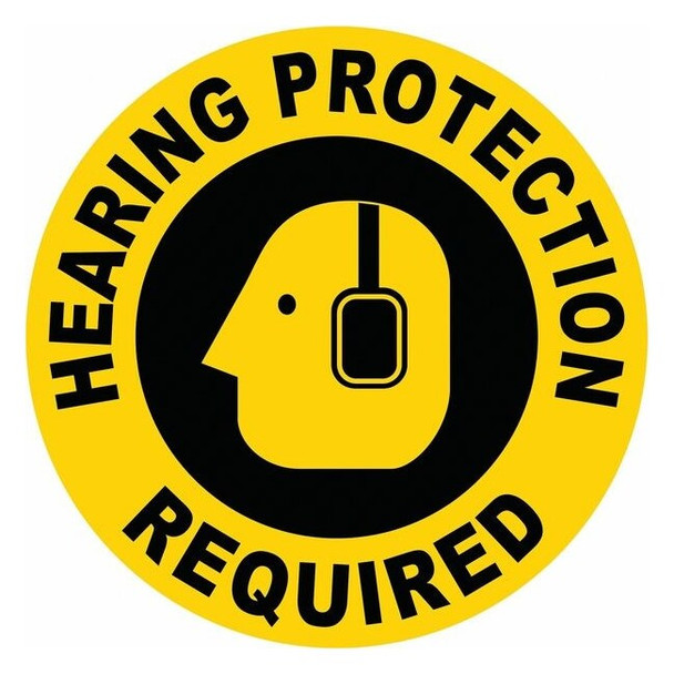Anti-Slip Floor Sign, 17 in H, 17 in W, Vinyl, Circle, English, FS-17-119