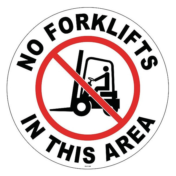 Anti-Slip Floor Sign, 17 in H, 17 in W, Vinyl, Circle, English, FS-17-108