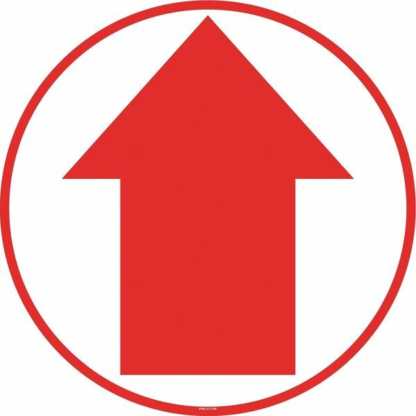 Floor Sign, 17 in H, 17 in W, Vinyl, Circle, English, FS-17-135