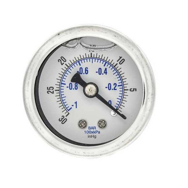 Pic Gauges Vacuum Gauge,1/8 in. NPT,1-1/2 in. 202L-158A