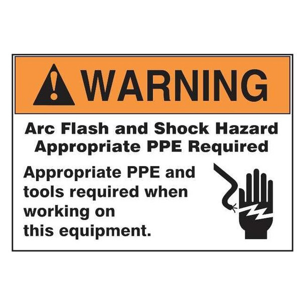 Warning Label,Arc Flash,3-1 in,Adhesive Paper,100/RL, LRLE309, PK100