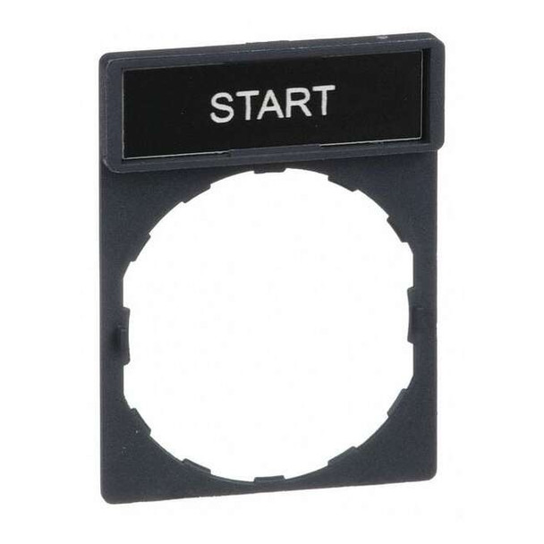 Schneider Electric Legend Plate,Start,White/Black ZBY2303
