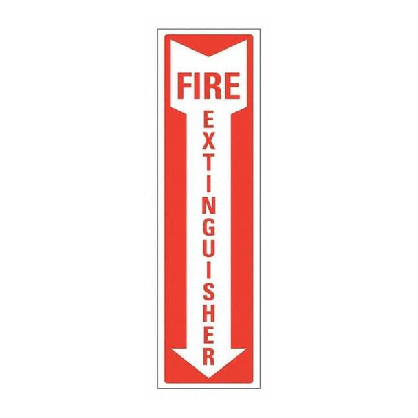 Fire Sign, 14 in Height, 4 in Width, Aluminum, Horizontal Rectangle, English