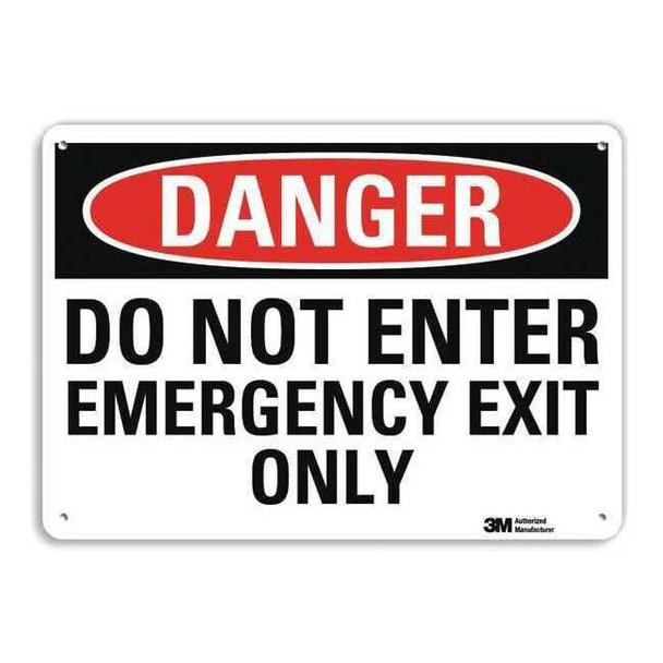 Lyle Exit Sign, Recycled Aluminum, 10" W, 7" H, White U3-1319-NA_10x7