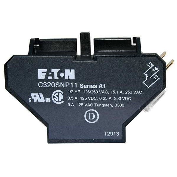 Eaton Cutler-Hammer Aux Contact Block,1NO/1NC,10A C320SNP11
