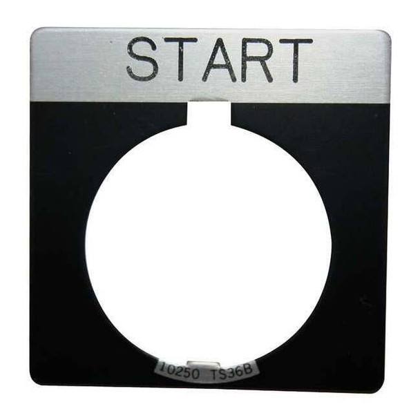 Eaton Cutler-Hammer Legend Plate,Square,Start,Black 10250TS33