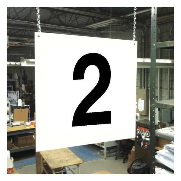 Stranco Hanging Aisle Sign, 12 in Height, 12 in Width, PVC Board HPS-FS1212-2