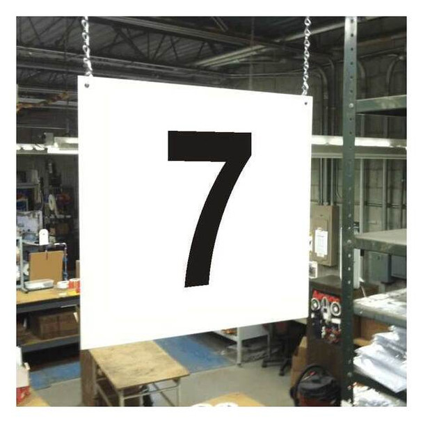 Stranco Hanging Aisle Sign, 12 in Height, 12 in Width, PVC Board HPS-FS1212-7