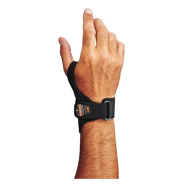 Ergodyne Wrist Support, neoprene, Single Strap, Right, Black, Size 2XL 4020
