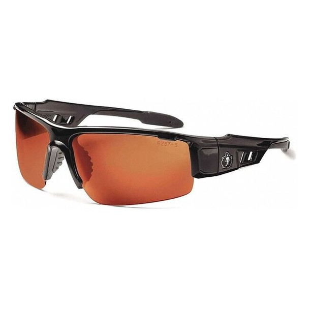 DAGR, Safety Glasses, Uncoated, Copper Lens, Black Frame, Half-Frame