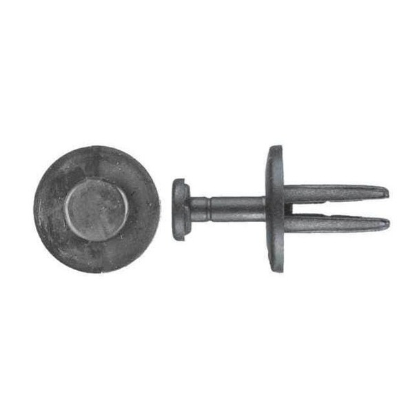Push-In Rivet, Dome Head, 1/4 in Dia., 9/16 in L, Nylon Body, 50 PK