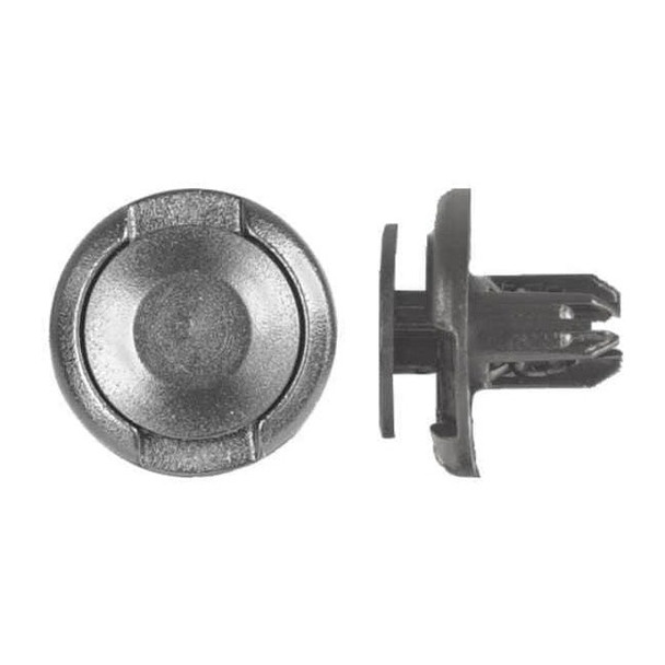 Push-In Rivet, Dome Head, 8 mm Dia., 11 mm L, Nylon Body, 25 PK