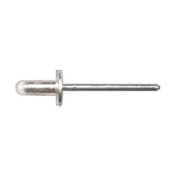 Blind Rivet, Dome Head, 15/64 in Dia., 9/16 in L, Aluminum Body, 15 PK