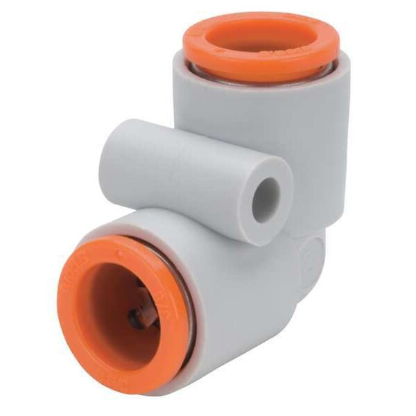 Push-Fit Elbow Fitting, Push-to-Connect x Push-to-Connect, 6mm Tube OD, Plastic