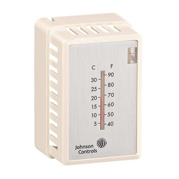Johnson Controls Tstat Cover,Plastic,Vert,W/Thermometer T-4000-2146