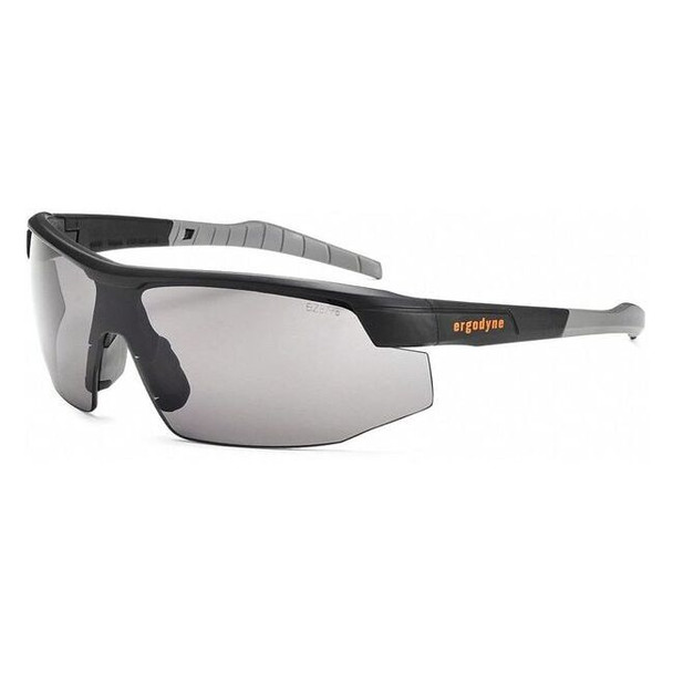 SKOLL, Safety Glasses, Uncoated, Smoke Lens, Matte Black Frame, Half-Frame